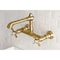 Kingston Brass KS7247BEX Two-Handle Wall Mount Bathroom Faucet, Brushed Brass KS7247BEX - alternate 2